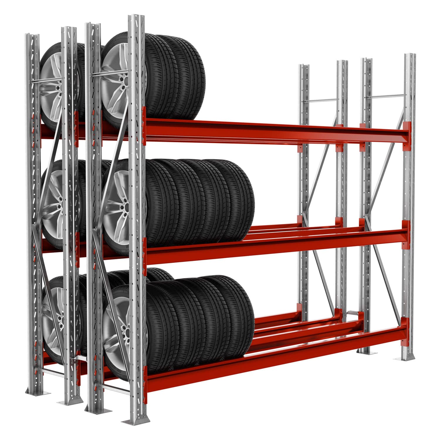Vertical tyre storage starter sections hover