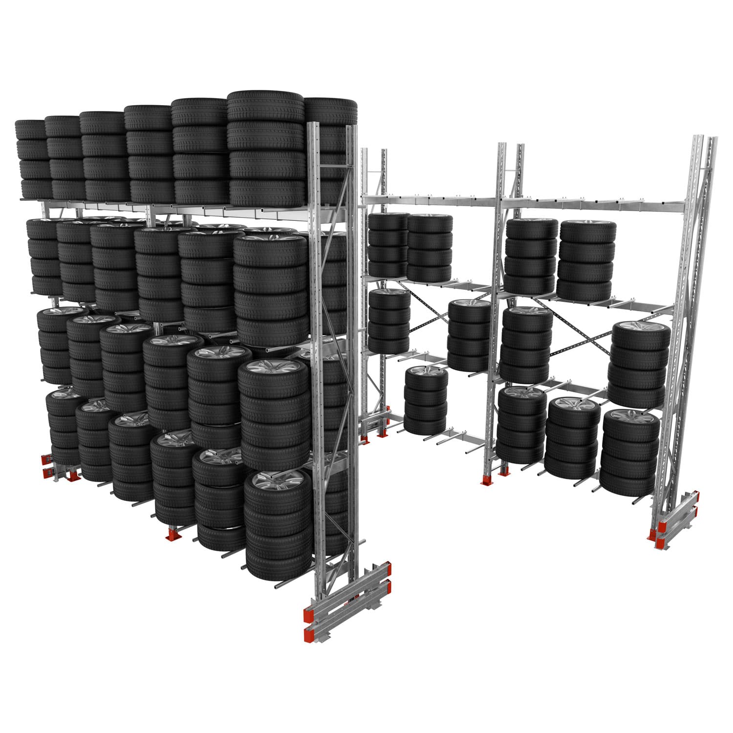 Horizontal tyre storage