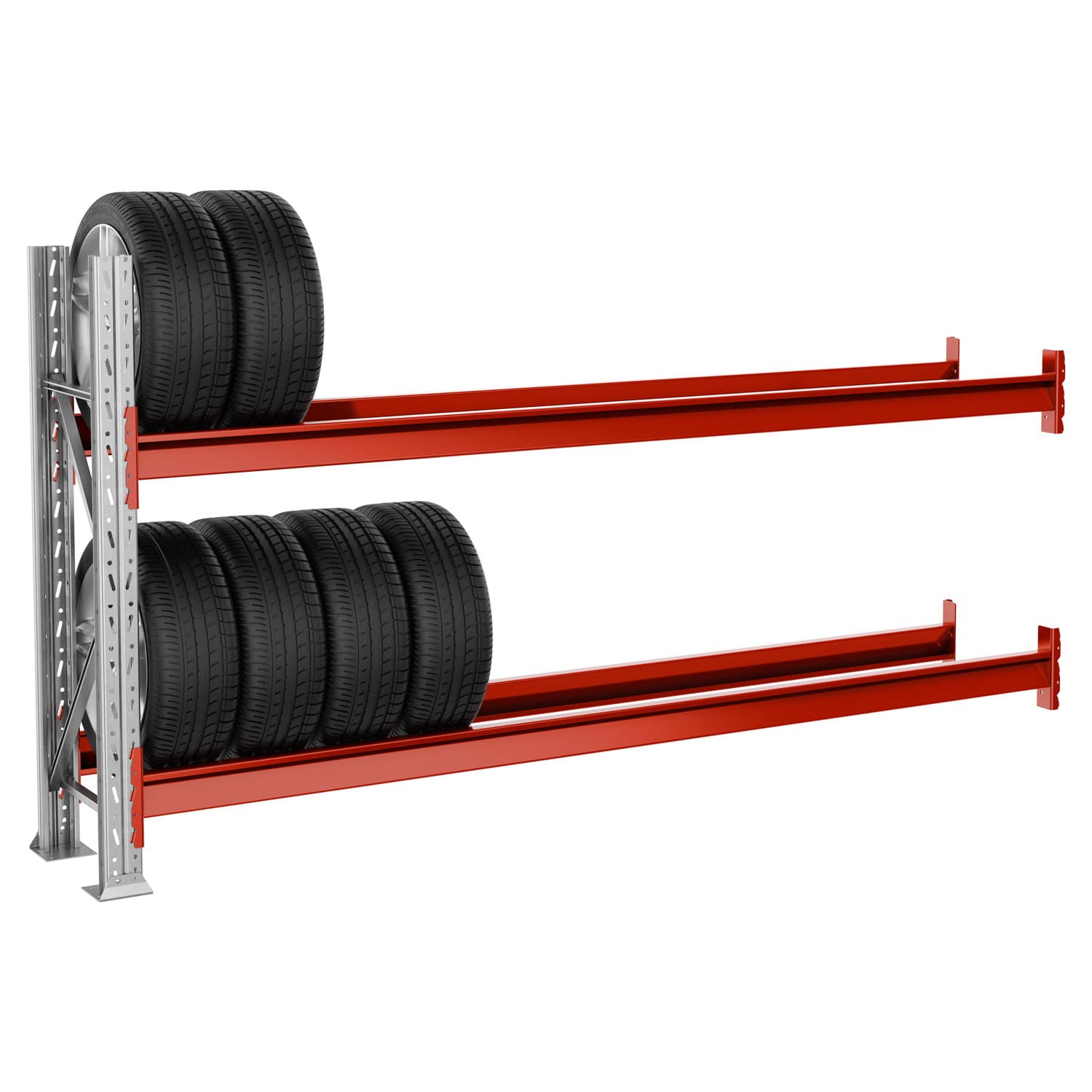 Vertical tyre storage extension sections